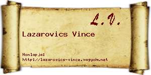 Lazarovics Vince névjegykártya