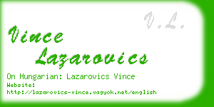 vince lazarovics business card
